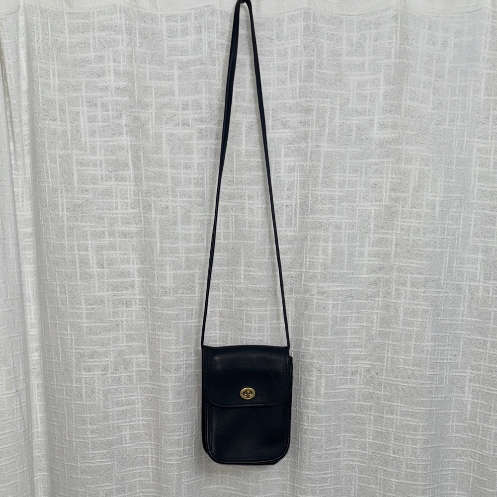 Black Genuine Leather Crossbody Bag - similar to Coach